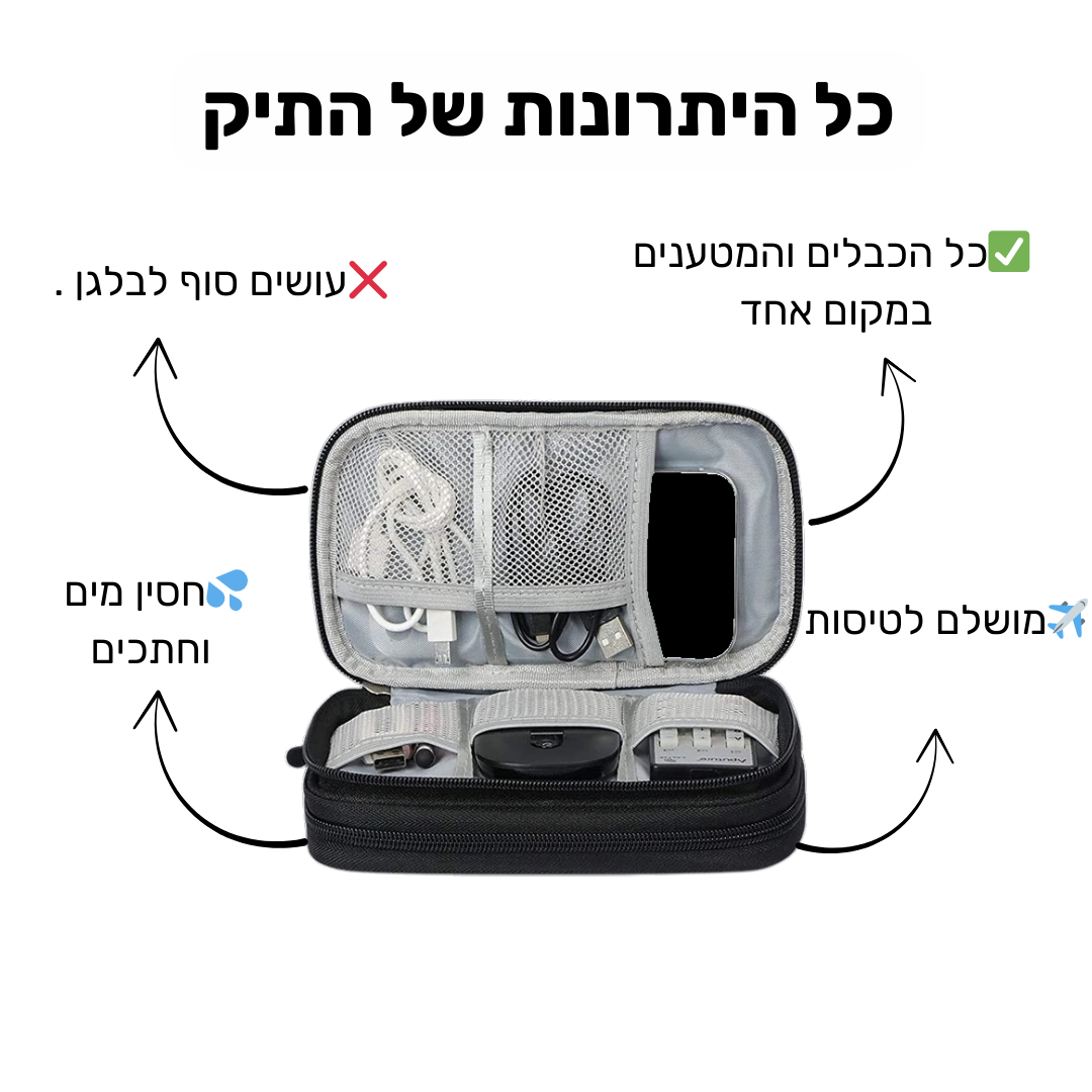 תיק ארגונית מהפכני לכבלים ומטענים