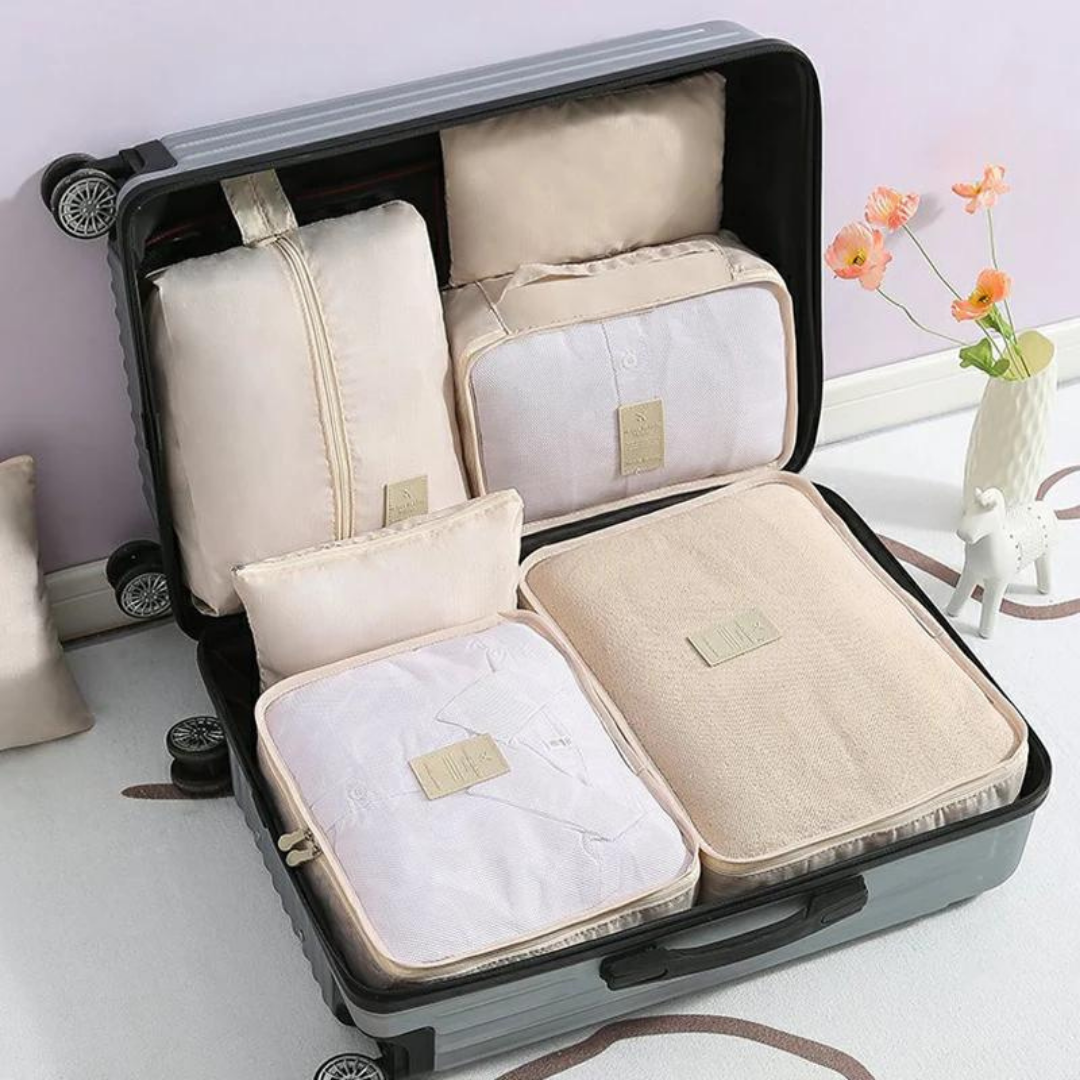 סט יוקרתי לארגון וסידור המזוודה
