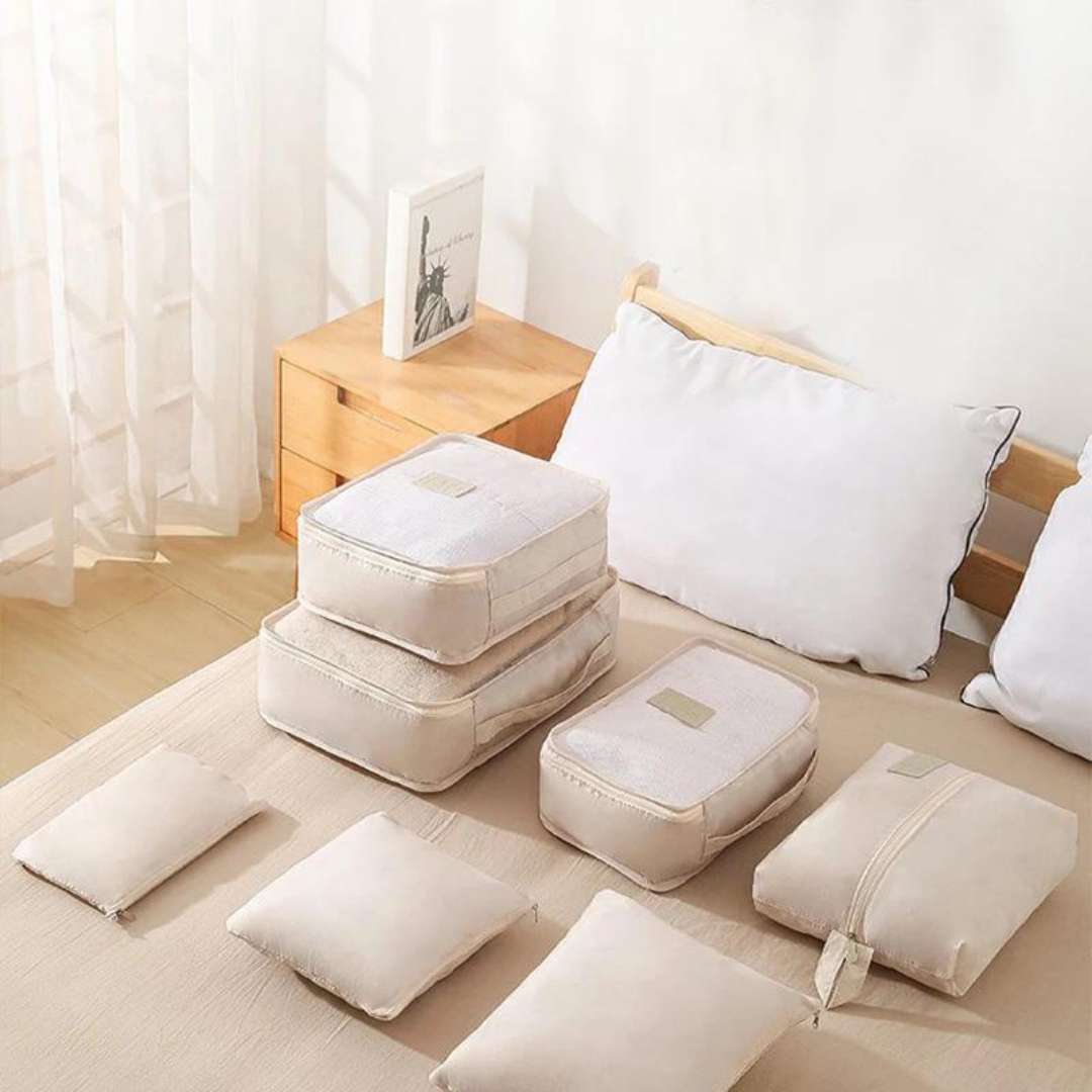 סט יוקרתי לארגון וסידור המזוודה